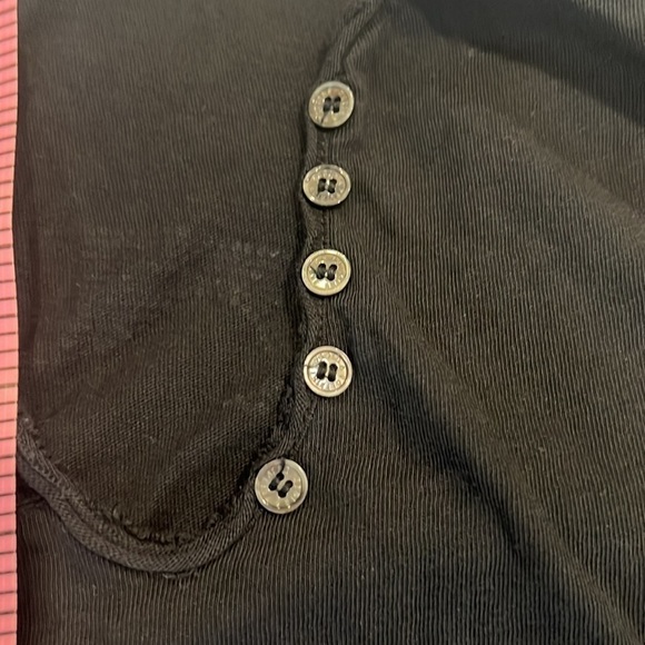 ZADIG & VOLTAIRE Black cotton Henley with matte black rhinestud skull on back S - Picture 8 of 8